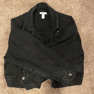 Black cropped jean jacket - very rarely worn
